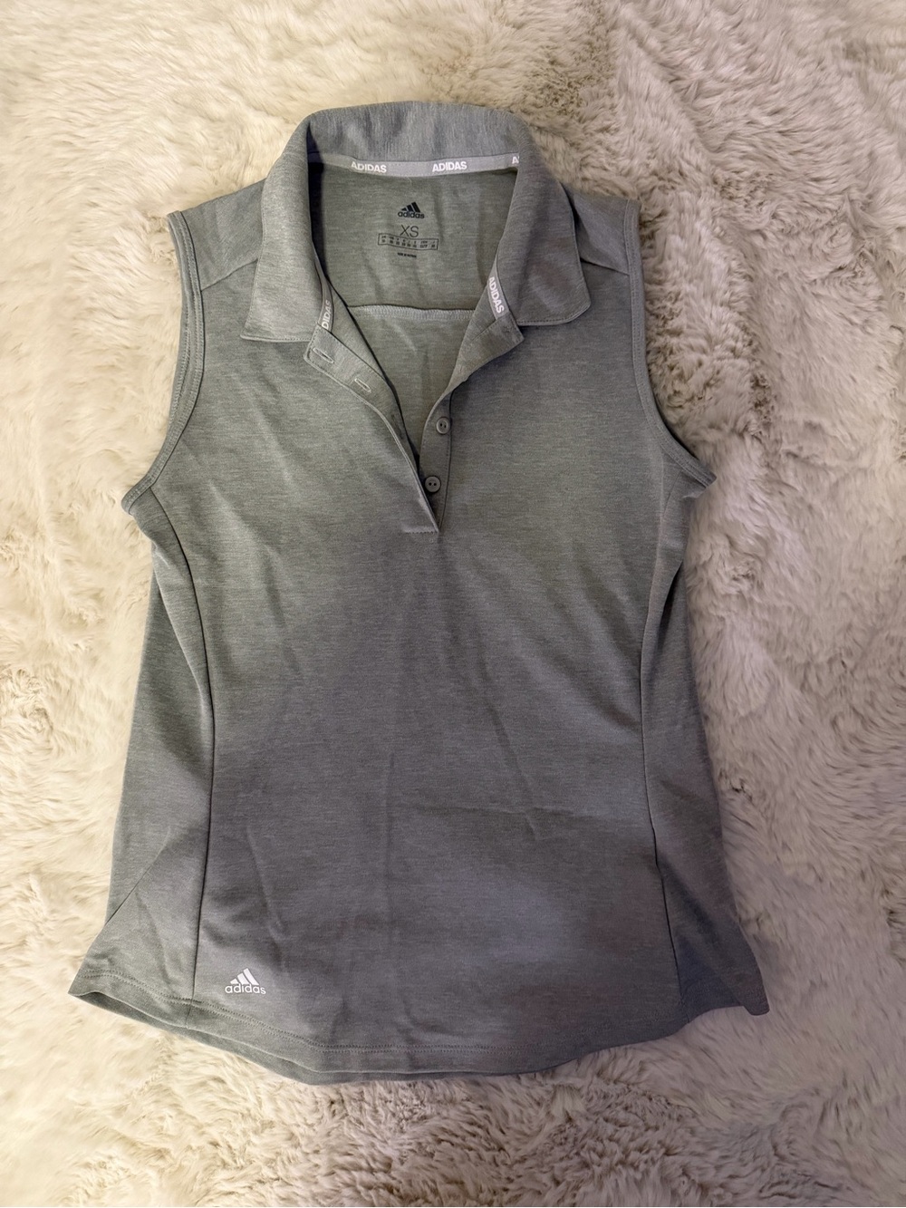 adidas Women's Sleeveless Polo Top - Gray